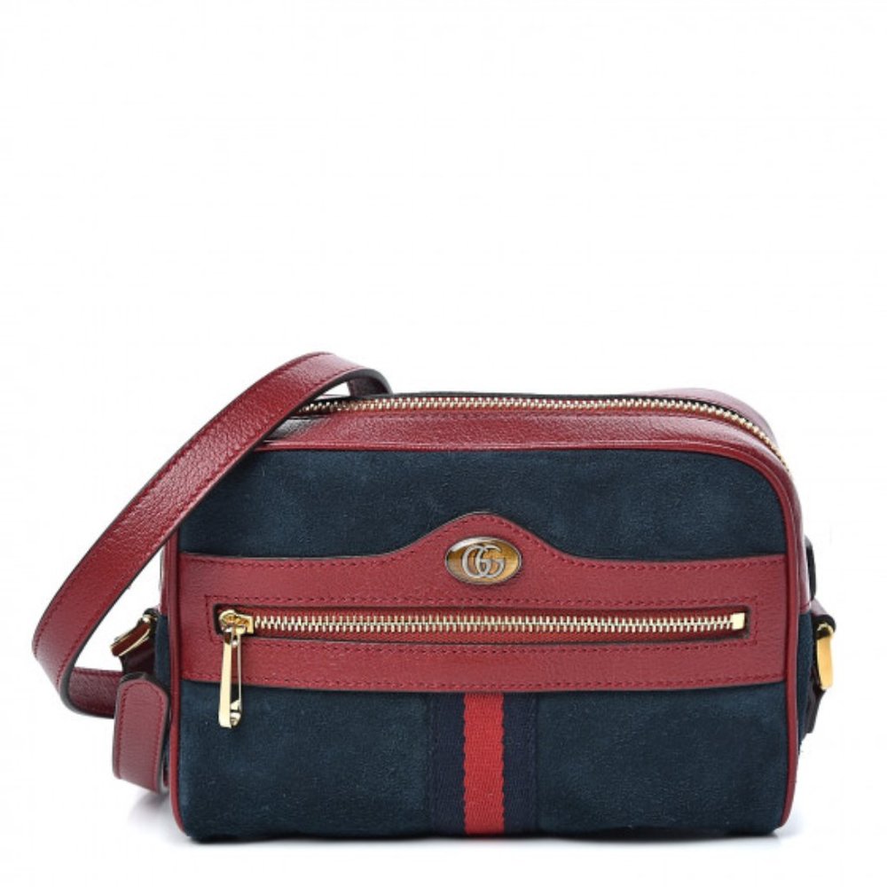 GUCCI Suede Calfskin Web Mini Ophidia w Box Duster